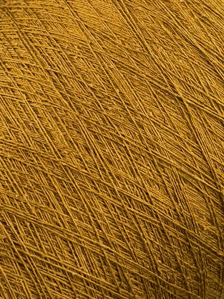 Toscano S.r.L. Art. Seta 854 Nm 2/30 – Filato seta, cotone, viscosa e lino col. Miele senape dorato 0940